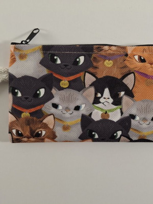 Handmade wallet with cat design, multicolor, new
