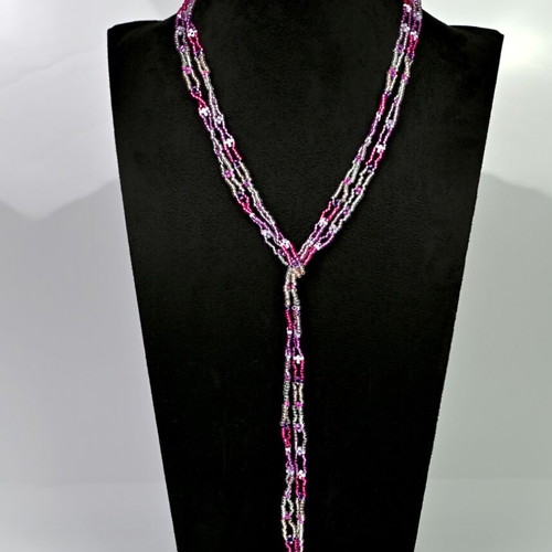 Delica Beaded Necklace made to order, purple