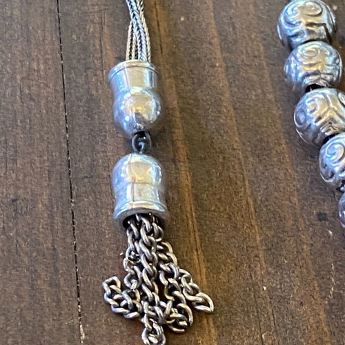 Collectible silver-plated worry beads like new, 23 centimeters