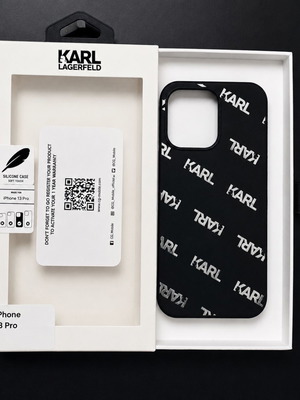 Karl Lagerfeld iPhone 13 Pro case used, soft touch silicone