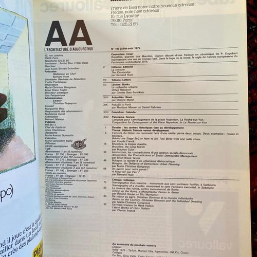 AA L'architecture d'aujourd'hui architectural magazine 5 used issues 1975