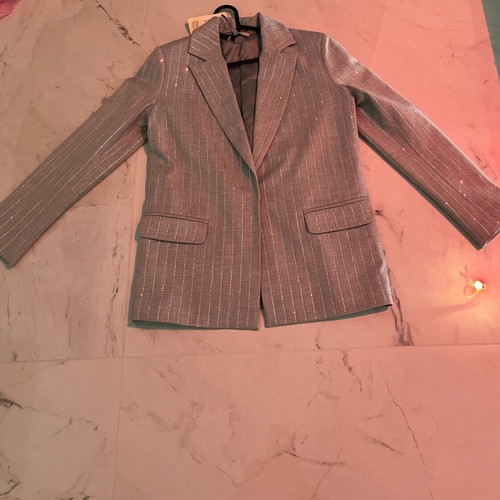 Gray Zini Boutique jacket new with rhinestones, size 38