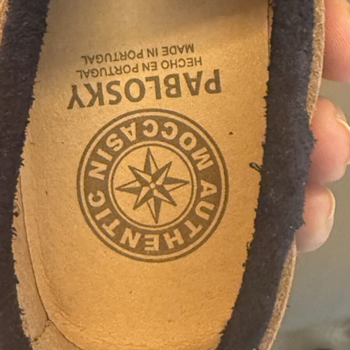 Children's Blue Suede Moccasins Like New Size 28