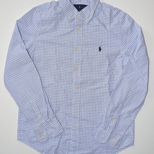 Ralph Lauren long sleeve shirt, size 16 years, white and blue