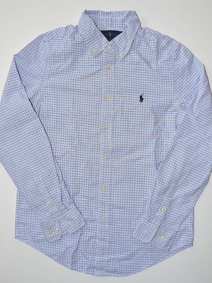 Ralph Lauren long sleeve shirt, size 16 years, white and blue