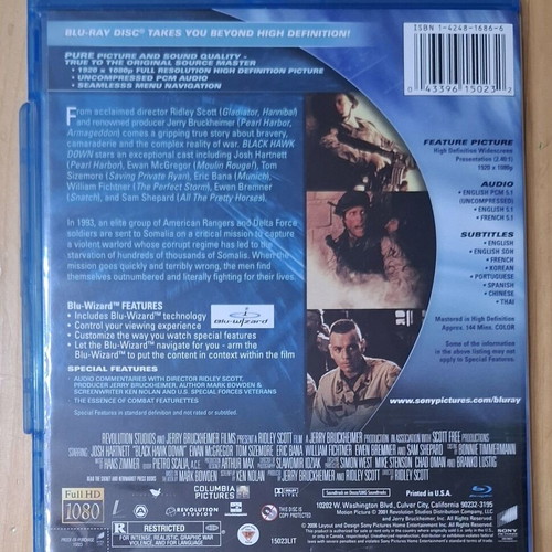 Black Hawk Down Blu-Ray like new, action drama historical