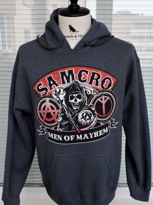 Samcro Sons Of Anarchy Men of Mayhem grey hoodie like new, size M