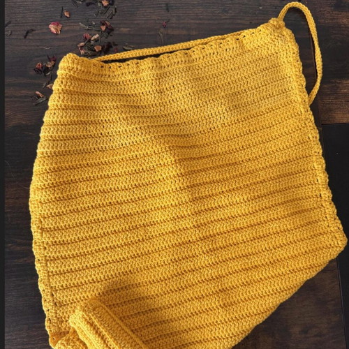Handmade crochet top yellow made to order