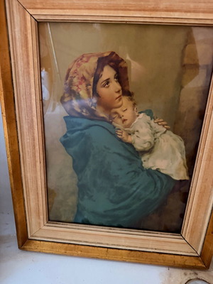 "Μάνα με Παιδί" vintage πίνακας 41x50cm σαν καινούργιο