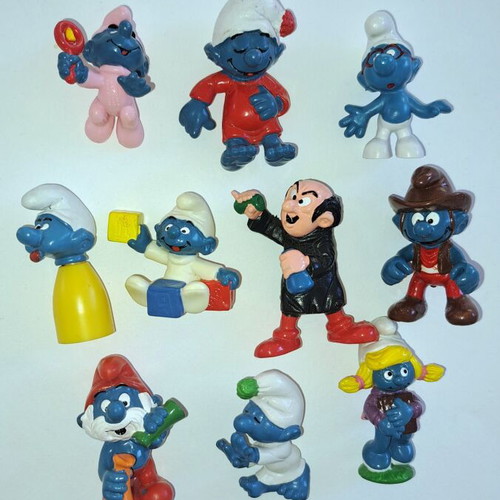 Smurfs vintage figure set of 10 by Schleich like new
