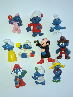 Smurfs vintage figure set of 10 by Schleich like new