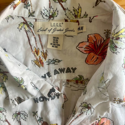 H&M shirt XXL with exotic print like new, multicolor