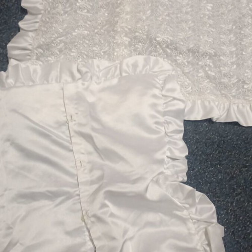 Bridal pillowcases new, set of two with button closure