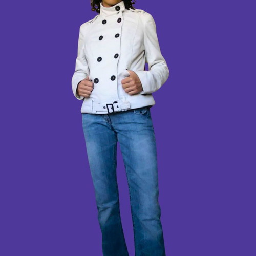 White Springfield denim jacket used, soft and warm, sizes S-M