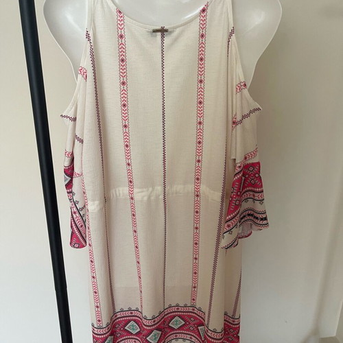 Matis Fashion dress size M like new with bare shoulders white and beige