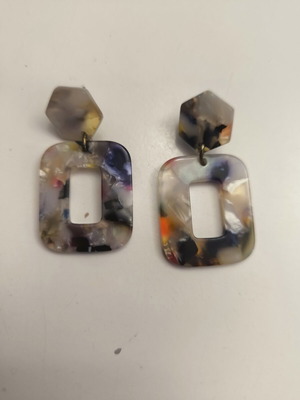 Square colorful earrings H&M like new, 5cm length