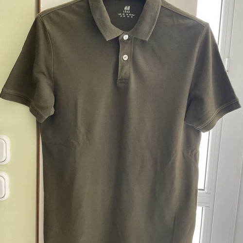 H&M men's polo shirt, green, XS