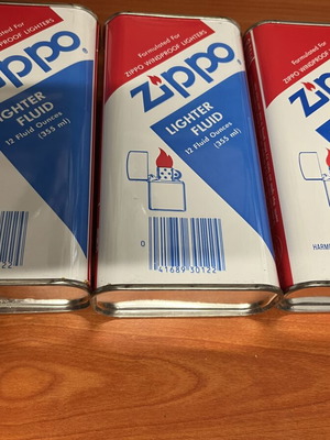 Zippo σετ υγρών αναπτήρα 3 μεγάλα μπουκάλια 355ml καινούργιο