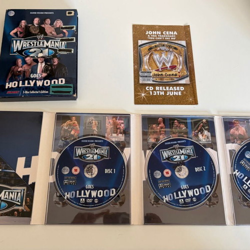 WWE WrestleMania 21 Goes Hollywood 2005 3-Disc Collector's Edition DVD used