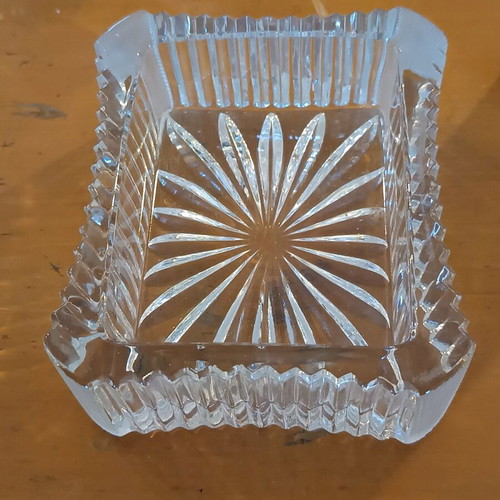 Cristallo vintage crystal ashtrays set of 2 like new