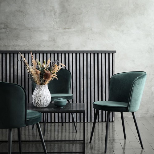 Dining chairs new velvet dark green