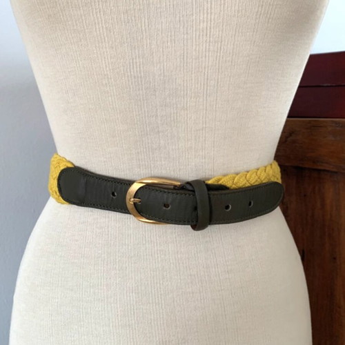 Stelios Koudounaris handmade yellow waist belt, size S/M