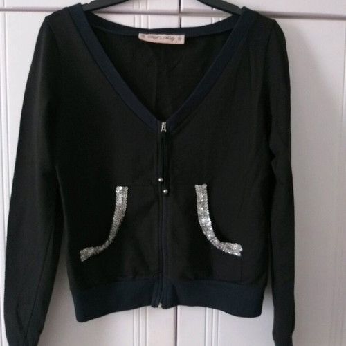 Casual cardigan black size S / 36 / 8 with zipper