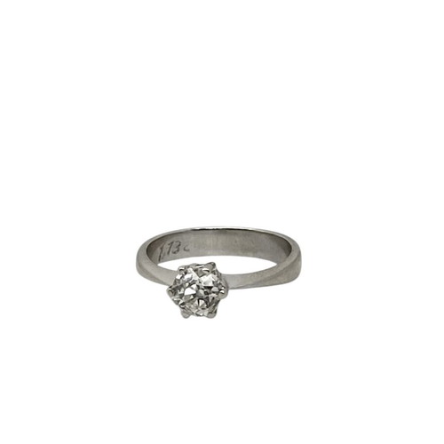 Solitaire ring 1.13ct white gold 18k like new
