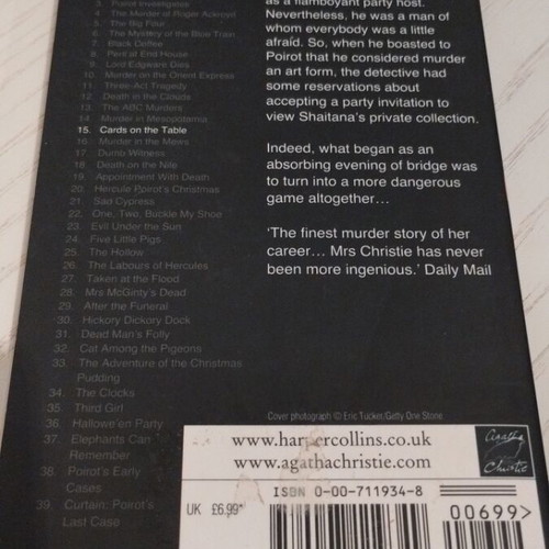 Cards on the Table by Agatha Christie like new, English edition