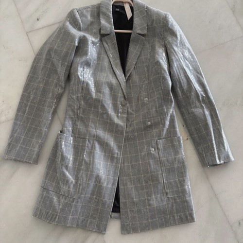 Zara jacket coat with sequins in gray, like new, size XS