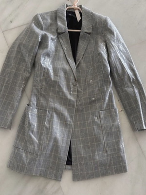 Zara jacket coat with sequins in gray, like new, size XS