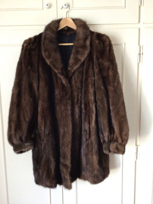 Vintage natural mink fur coat