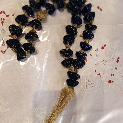 Vintage Large Decorative Worry Beads 44cm with Glass Beads and Gold Tassel used