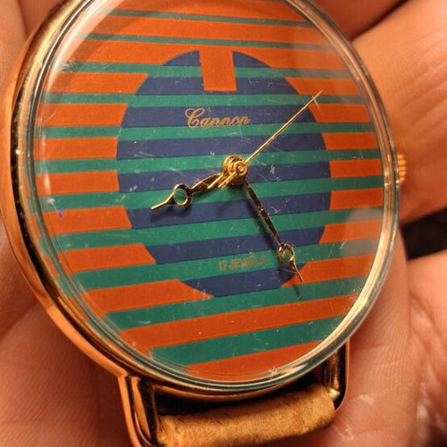 CANNON 17Jewels Swiss watches like new, set of 3 with leather straps