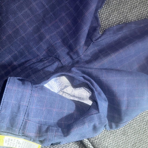 Navy Blue Pants new with subtle two-tone check pattern