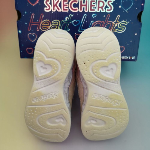 Skechers Heart Lights Brilliant Rainbow boots, size 32, pink
