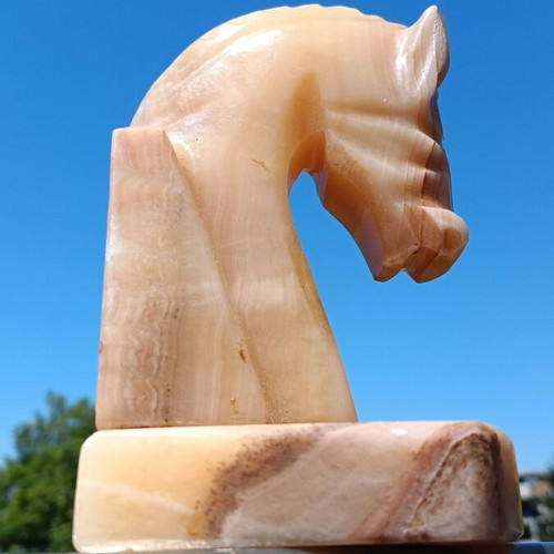 Onyx horse head statue like new