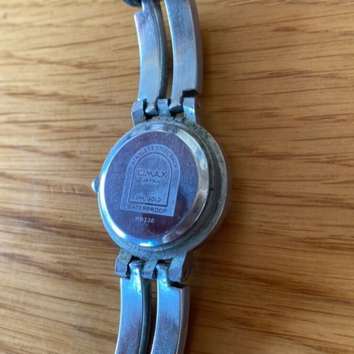 Qmax women's watch used, 24K gold plated, waterproof, stainless steel