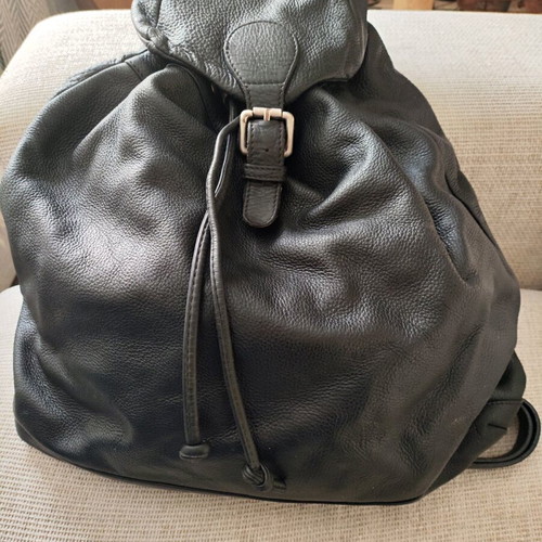 8 by Yoox black leather backpack like new