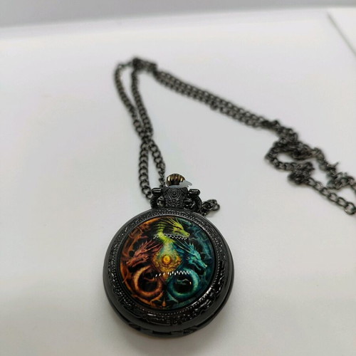 Pocket watch new with dragons design