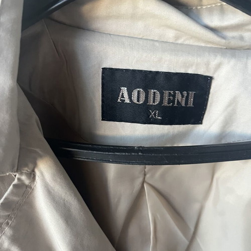 Aodeni trench coat set XL beige and black like new, lightweight cotton