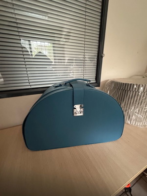 Hat box new with mirror, leatherette with minor defects