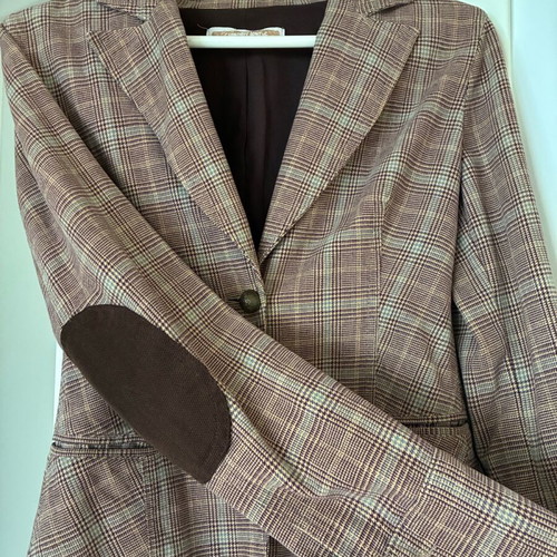 Checked jacket small used, brown
