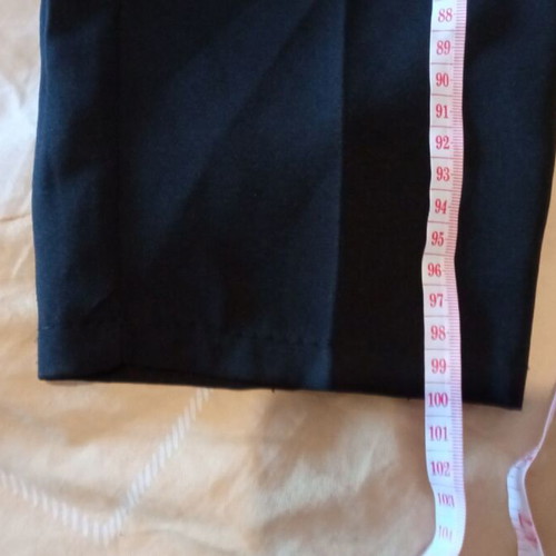 High-waist office pants with pleats and belt, black, size XL