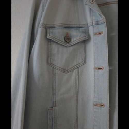 Denim jacket Bershka size L like new, turquoise