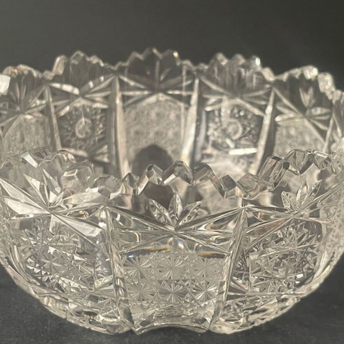 Vintage Hobstar Cut Glass Fontainiera bowl like new