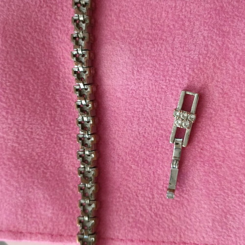 Riviera bracelet used with white stones, silver and white
