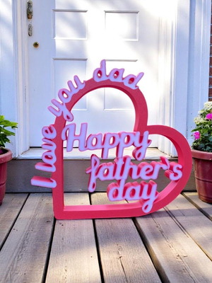 3D Heart Decor New for Father's Day