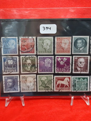 Sweden stamps used in card