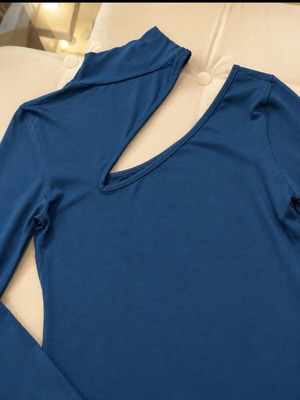 Shop Different Women's Bodysuit petrol blue with long sleeve, like new, M/L